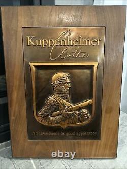 Kuppenheimer Clothing Antique Copper Vintage Advertising Ad Sign Extremely Rare