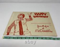 Large RARE Vintage 1980s McDonald's HAPPY BIRTHDAY cardboard Sign 10x14