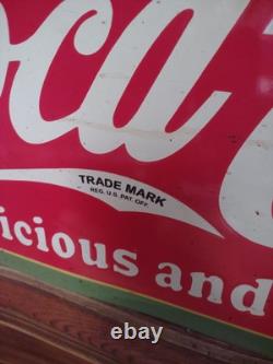 Large Rare Vintage Coca-cola Drug Store Porcelain Sign Rx Advertising 27×18