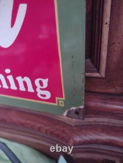 Large Rare Vintage Coca-cola Drug Store Porcelain Sign Rx Advertising 27×18