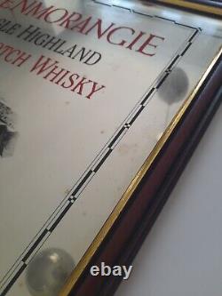 Large Rare Vintage Glenmorangie 10 year old Scotch Whisky Pub Bar Framed Mirror