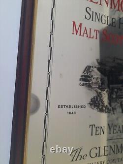 Large Rare Vintage Glenmorangie 10 year old Scotch Whisky Pub Bar Framed Mirror