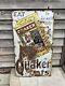 Large Vintage Rare Quaker Oats Pictorial Advertising Enamel Sign