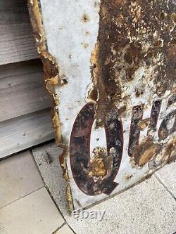 Large Vintage Rare Quaker Oats Pictorial Advertising Enamel Sign