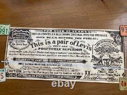 Levi Strauss & Co RARE VINTAGE STORE DISPLAY LOGO Guarantee Ticket Poster 59in