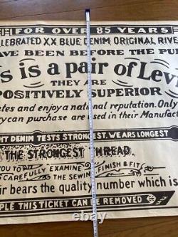 Levi Strauss & Co RARE VINTAGE STORE DISPLAY LOGO Guarantee Ticket Poster 59in