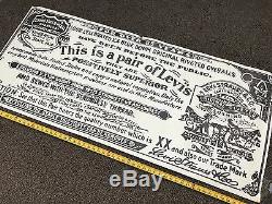 Levi Strauss & Co RARE VINTAGE STORE DISPLAY LOGO POSTER / Over-Sized 59 x 26