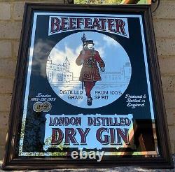 London Gin Beefeater Mirror Framed Vintage Advertising Large Rare Pub Mancave