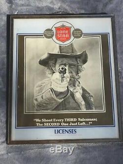 Lone Star Beer Rare SIGN ADVERTISING BREWERY Vintage Liquor License Holder