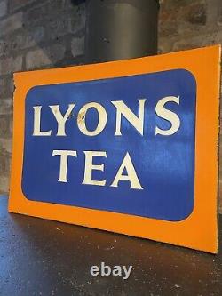 Lyons Tea Enamel Sign Original Old Rare Advertising Antique Collectable Vintage