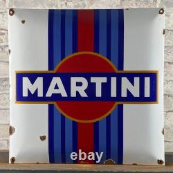MARTINI Enamel Sign 17.7x17.7 (45x45cm) Rare Vintage Handmade Porcelain Signage