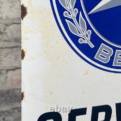 MERCEDES BENZ Enamel Sign 20.1x14.6 (51x37cm) Rare Vintage Nice Service Signage