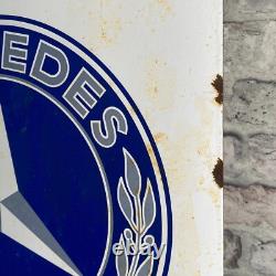 MERCEDES BENZ Enamel Sign 20.1x14.6 (51x37cm) Rare Vintage Nice Service Signage