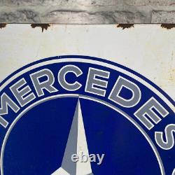 MERCEDES BENZ Enamel Sign 20.1x14.6 (51x37cm) Rare Vintage Nice Service Signage