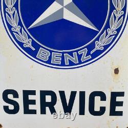 MERCEDES BENZ Enamel Sign 20.1x14.6 (51x37cm) Rare Vintage Nice Service Signage