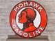 MOHAWK GASOLINE Enamel Sign ø 19.7 (50cm) Rare Vintage Oil Nice Wall
