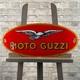 MOTO GUZZI Enamel Sign 24.8x11.4 (63x29cm) Rare Vintage Motorcycle Unique Decor