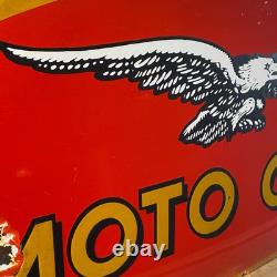 MOTO GUZZI Enamel Sign 24.8x11.4 (63x29cm) Rare Vintage Motorcycle Unique Decor