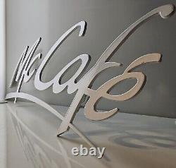 McDonald's McCafe Rare Vintage Metal Wall Sign Advertising Display Collectible
