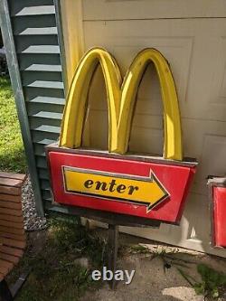 Mcdonald's 63 Huge Advertising Sign Golden Arches M Drive-thru Enter Vtg Rare 2