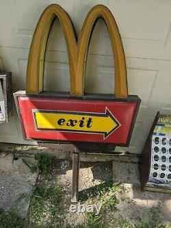 Mcdonald's 63 Huge Advertising Sign Golden Arches M Drive-thru Exit Vtg Rare