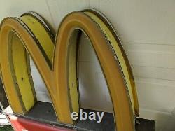 Mcdonald's 63 Huge Advertising Sign Golden Arches M Drive-thru Exit Vtg Rare
