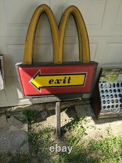 Mcdonald's 63 Huge Advertising Sign Golden Arches M Drive-thru Exit Vtg Rare