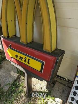 Mcdonald's 63 Huge Advertising Sign Golden Arches M Drive-thru Exit Vtg Rare