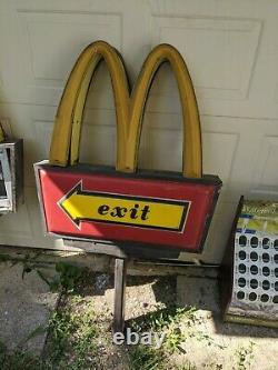 Mcdonald's 63 Huge Advertising Sign Golden Arches M Drive-thru Exit Vtg Rare