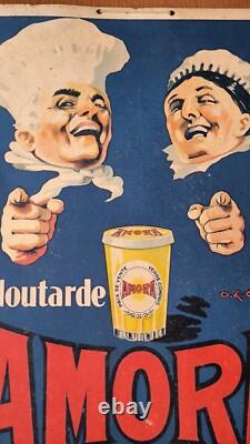 Moutard Amora Very Rare Vintage Cardboard Advertising