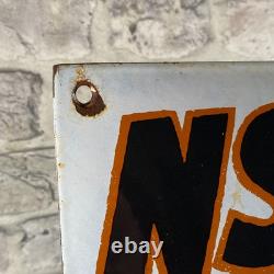 NSU Enamel Sign 19.7x14.6 (50x37cm) Rare Vintage Collector Bike Porcelain Decor