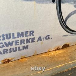 NSU Enamel Sign 19.7x14.6 (50x37cm) Rare Vintage Collector Bike Porcelain Decor