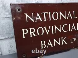 National Provincial Bank Metal enamal sign, rare, vintage 1890