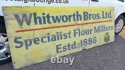 Near 8 FT Rare Vintage Wooden Whitworths Bros Ltd Sign