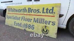 Near 8 FT Rare Vintage Wooden Whitworths Bros Ltd Sign