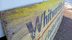 Near 8 FT Rare Vintage Wooden Whitworths Bros Ltd Sign