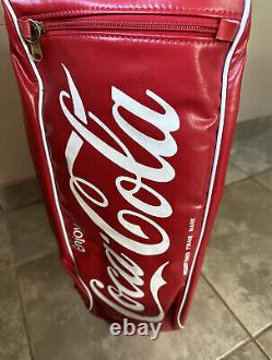 New Vintage Coca Cola Leather Golf Bag Rare! Sporting Advertising Memorabilia