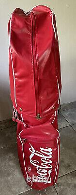 New Vintage Coca Cola Leather Golf Bag Rare! Sporting Advertising Memorabilia