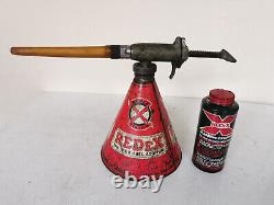 ORIGINAL Vintage Rare Redex Oil Can Jug Dispenser & REDEX Additive Concentrate