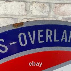 OVERLAND Enamel Sign 15.7x11.8 (40x30cm) Rare Nice Vintage Garage Service Decor