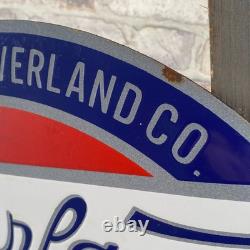 OVERLAND Enamel Sign 15.7x11.8 (40x30cm) Rare Nice Vintage Garage Service Decor
