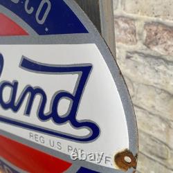 OVERLAND Enamel Sign 15.7x11.8 (40x30cm) Rare Nice Vintage Garage Service Decor