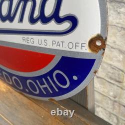 OVERLAND Enamel Sign 15.7x11.8 (40x30cm) Rare Nice Vintage Garage Service Decor