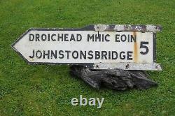 Obsolete, Vintage salvage Irish road sign JOHNSTONSBRIDGE co. LEITRIM RARE