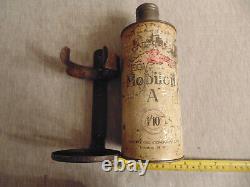 Oil Can With Bulkhead Firewall Holder Mobiloil Mobil Rare Vintage Unusual