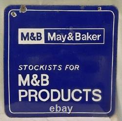 Old M & B Stockists For May & Baker Product Vintage Enamel Porcelain Sign Rare