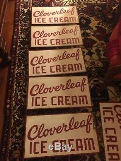 Old Vintage Cloverleaf Ice Cream Metal Sign Rare Original