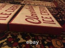 Old Vintage Cloverleaf Ice Cream Metal Sign Rare Original