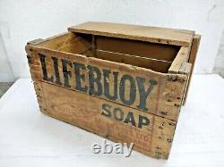 Old Vintage Rare Lifebuoy Soap Adv. Wooden Storage Box / Crate, England