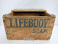 Old Vintage Rare Lifebuoy Soap Adv. Wooden Storage Box / Crate, England